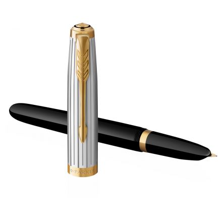 Ручка перьевая Parker "51 Black GT" темно-синяя, 0,8мм, подарочная упаковка Ручка перьевая Parker "51 Black GT" темно-синяя, 0,8мм, подарочная упаковка