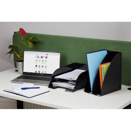 Лоток горизонтальный Комус Русская серия, черный непроз