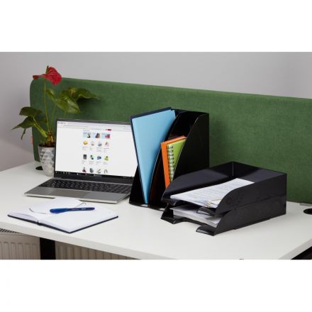 Лоток горизонтальный Комус Русская серия, черный непроз