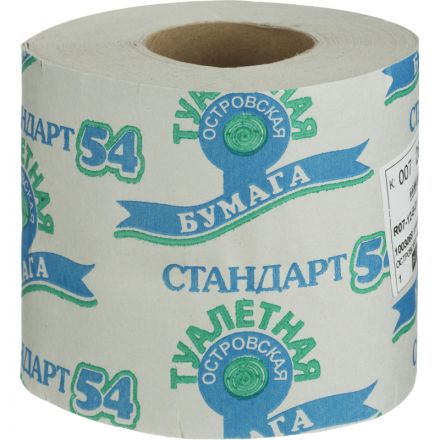Бумага туалетная 1-сл.ОСТРОВСКАЯ сер 38м,24рул./уп._Л Бумага туалетная 1-сл.ОСТРОВСКАЯ сер 38м,24рул./уп._Л