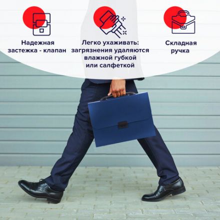 Папка-портфель пластиковая BRAUBERG "Energy" А4 (330х256х32 мм), 7 отделений, синяя, 222572 Папка-портфель пластиковая BRAUBERG "Energy" А4 (330х256х32 мм), 7 отделений, синяя, 222572