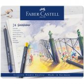 Карандаши цветные Faber-Castell "Goldfaber", 24цв., круглые, заточен., метал. коробка Карандаши цветные Faber-Castell "Goldfaber", 24цв., круглые, заточен., метал. коробка