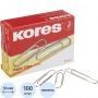 Скрепки KORES с отгибом, 50 мм никелированные, 100 шт.в карт.уп