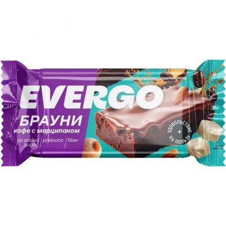 Пирожное протеиновое EVERGO Брауни кофе с марципаном 600г