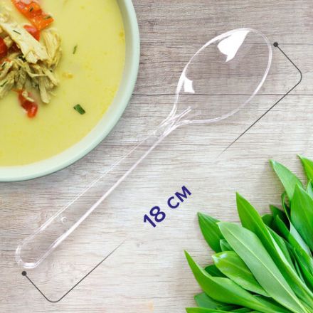 Ложка столовая одноразовая пластиковая 180 мм, прозрачная, КОМПЛЕКТ 50 шт., ЭТАЛОН, WELDAY (ВЭЛДЭЙ), 607835 Ложка столовая одноразовая пластиковая 180 мм, прозрачная, КОМПЛЕКТ 50 шт., ЭТАЛОН, WELDAY (ВЭЛДЭЙ), 607835