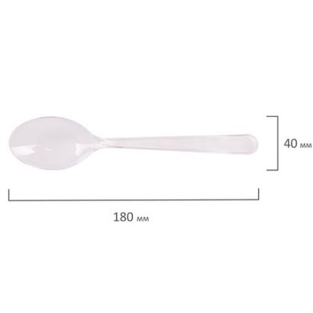 Ложка столовая одноразовая пластиковая 180 мм, прозрачная, КОМПЛЕКТ 50 шт., ЭТАЛОН, WELDAY (ВЭЛДЭЙ), 607835 Ложка столовая одноразовая пластиковая 180 мм, прозрачная, КОМПЛЕКТ 50 шт., ЭТАЛОН, WELDAY (ВЭЛДЭЙ), 607835