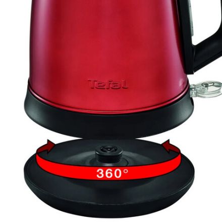 Чайник TEFAL KI270530, 1,7 л, 2400 Вт, закрытый нагревательный элемент, сталь, красный, 7211002431 Чайник TEFAL KI270530, 1,7 л, 2400 Вт, закрытый нагревательный элемент, сталь, красный, 7211002431