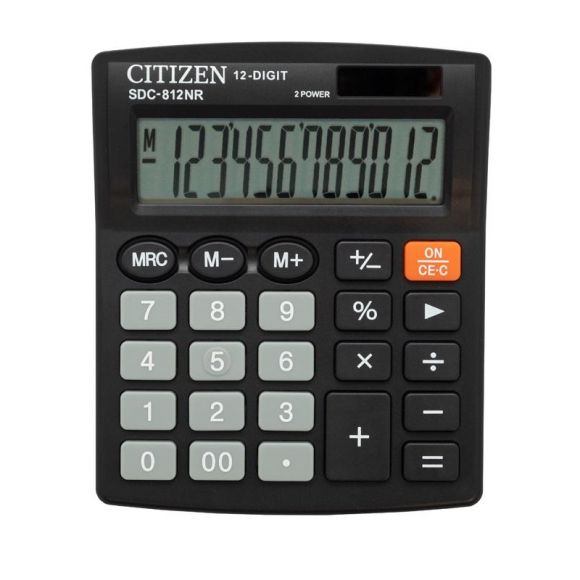 Калькулятор настольный КОМПАКТНЫЙ Citizen SDC812BN 12-разрядный черный