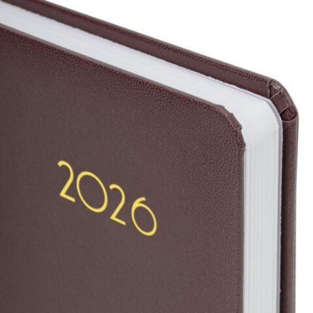 Ежедневник датированный 2026, А5, 138x213 мм, BRAUBERG "Select", балакрон, коричневый, 117087