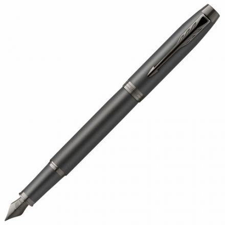 Ручка перьевая PARKER "IM Professionals Monochrome Titanium", темно-серый лак, сталь, синяя, 2172959 Ручка перьевая PARKER "IM Professionals Monochrome Titanium", темно-серый лак, сталь, синяя, 2172959