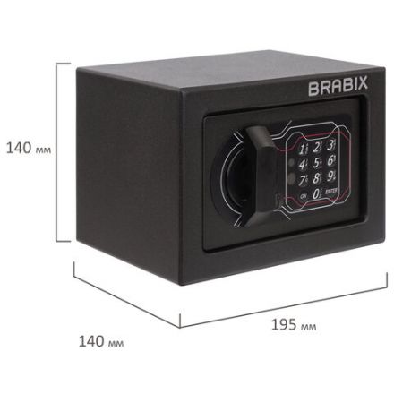 Сейф мебельный BRABIX "SF-140EL", 140х195х140 мм, электронный замок, черный, 291141, S103BR210214 Сейф мебельный BRABIX "SF-140EL", 140х195х140 мм, электронный замок, черный, 291141, S103BR210214