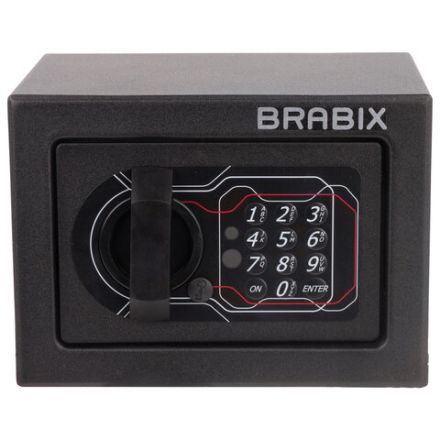 Сейф мебельный BRABIX "SF-140EL", 140х195х140 мм, электронный замок, черный, 291141, S103BR210214 Сейф мебельный BRABIX "SF-140EL", 140х195х140 мм, электронный замок, черный, 291141, S103BR210214
