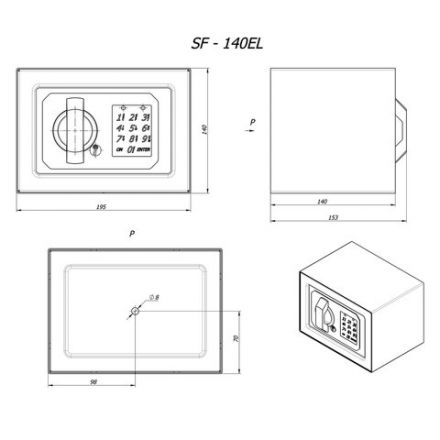 Сейф мебельный BRABIX "SF-140EL", 140х195х140 мм, электронный замок, черный, 291141, S103BR210214 Сейф мебельный BRABIX "SF-140EL", 140х195х140 мм, электронный замок, черный, 291141, S103BR210214