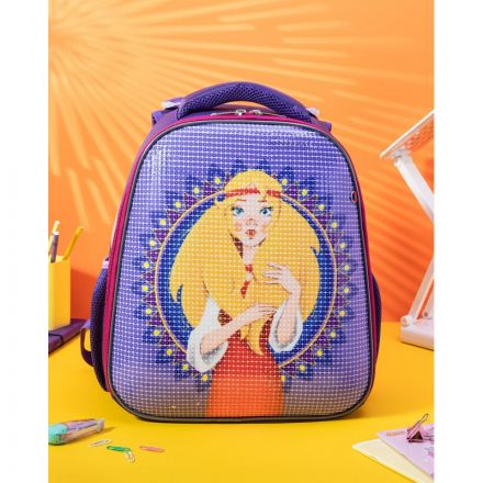 Ранец КОМУС Три богатыря Аленушка,Basic 2 отд,эргоном.спинка,пайетки полиэс