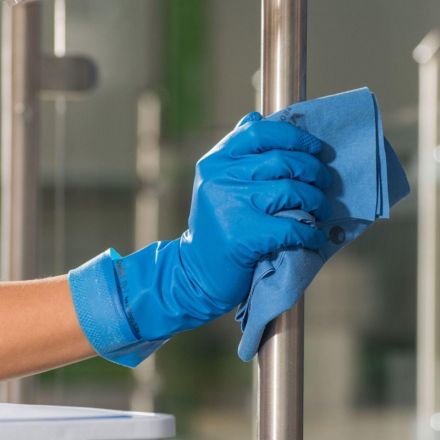 Перчатки латексные Vileda Professional Многоцелевые синие (размер 7.5-8, M, артикул производителя 100753)