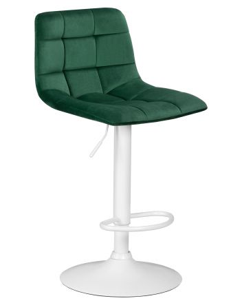Стул барный DOBRIN TAILOR WHITE, зеленый велюр (MJ9-88)
