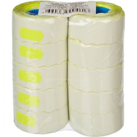 Этикет-лента волна желтая 26х12 мм (10 рулонов по 1000 этикеток) Этикет-лента волна желтая 26х12 мм (10 рулонов по 1000 этикеток)