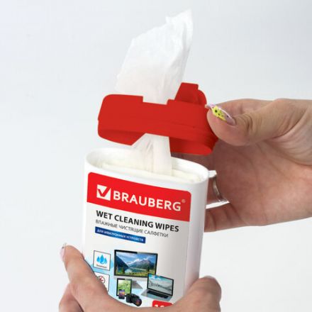 Салфетки для электронных устройств универсальные BRAUBERG, компактная туба 100 шт., влажные, 512810 Салфетки для электронных устройств универсальные BRAUBERG, компактная туба 100 шт., влажные, 512810
