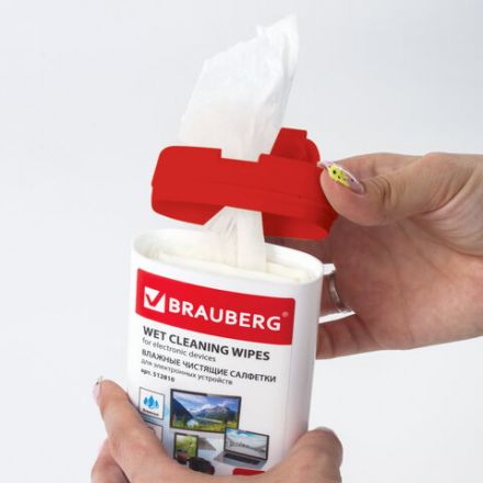 Салфетки для электронных устройств универсальные BRAUBERG, компактная туба 100 шт., влажные, 512810 Салфетки для электронных устройств универсальные BRAUBERG, компактная туба 100 шт., влажные, 512810