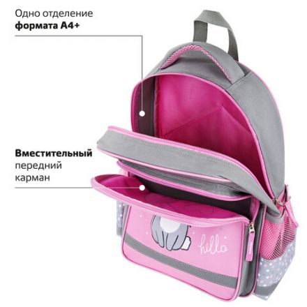 Рюкзак ПИФАГОР SCHOOL, 1 отделение, 3 кармана, "Adorable bunny", 38x28х14 см, 270654 Рюкзак ПИФАГОР SCHOOL, 1 отделение, 3 кармана, "Adorable bunny", 38x28х14 см, 270654