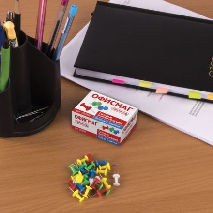 Силовые кнопки-гвоздики ОФИСМАГ, цветные, 50 шт., в картонной коробке., 222092 Силовые кнопки-гвоздики ОФИСМАГ, цветные, 50 шт., в картонной коробке., 222092