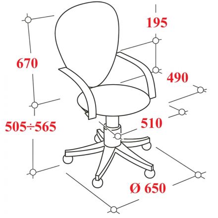 Кресло VT_EChair-695 Ткань Т55 серый, пластик