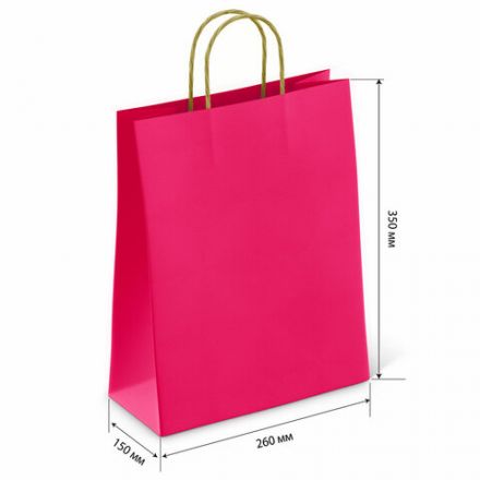 Крафт-пакет бумажный "Ruby red" 26х15х35 см, с кручеными ручками, плотность 80 г/м2, моноцвет, 112412 Крафт-пакет бумажный "Ruby red" 26х15х35 см, с кручеными ручками, плотность 80 г/м2, моноцвет, 112412