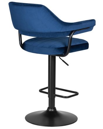 Набор 2 шт Стул барный DOBRIN CHARLY BLACK, синий велюр (MJ9-117)