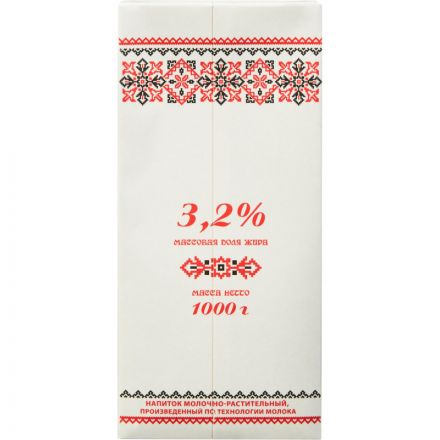 Напиток Славянские кружева молочно-растительный, СЛИМ, 3,2% 973 мл