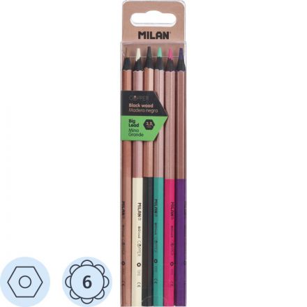 Карандаши цветные Milan Copper, 6 цв., 713206 Карандаши цветные Milan Copper, 6 цв., 713206