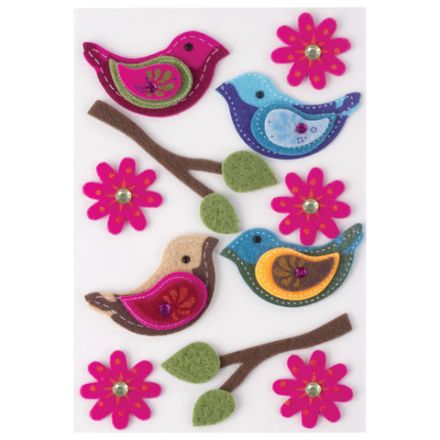 Наклейки из фетра "Птички", 11 шт., ассорти, ОСТРОВ СОКРОВИЩ, 661483 Наклейки из фетра "Птички", 11 шт., ассорти, ОСТРОВ СОКРОВИЩ, 661483