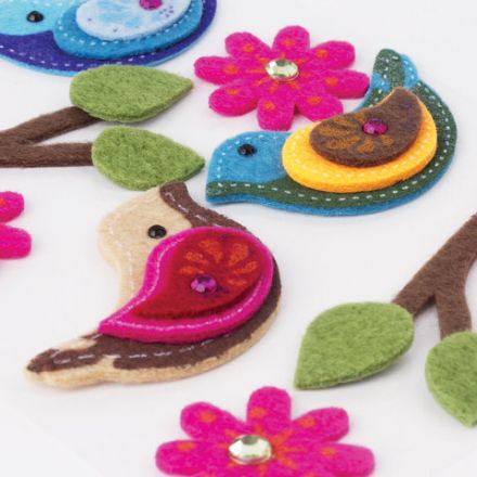 Наклейки из фетра "Птички", 11 шт., ассорти, ОСТРОВ СОКРОВИЩ, 661483 Наклейки из фетра "Птички", 11 шт., ассорти, ОСТРОВ СОКРОВИЩ, 661483