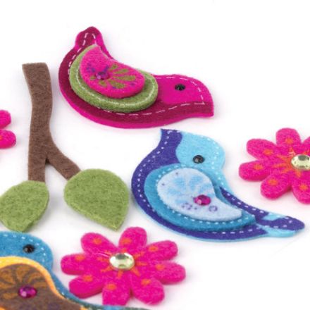 Наклейки из фетра "Птички", 11 шт., ассорти, ОСТРОВ СОКРОВИЩ, 661483 Наклейки из фетра "Птички", 11 шт., ассорти, ОСТРОВ СОКРОВИЩ, 661483