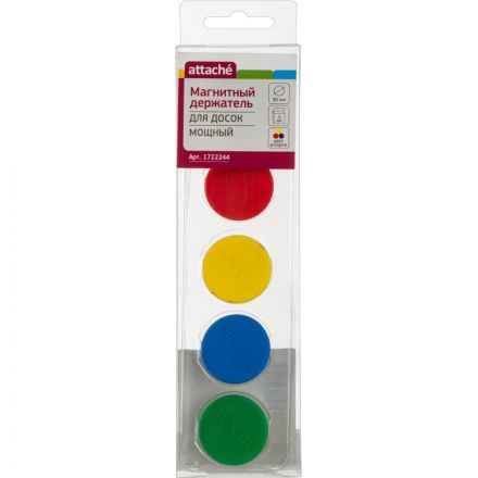 Магнитный держатель МОЩНЫЙ Attache,30 мм,5 шт/уп ассорти Магнитный держатель МОЩНЫЙ Attache,30 мм,5 шт/уп ассорти