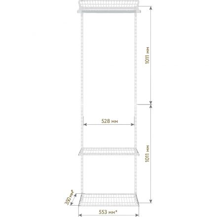 Комплект гардеробной системы LIGROOM №16, 600×382×2022, Белый