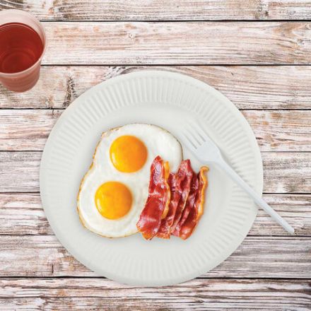 Тарелка одноразовая бумажная 180 мм, 100 штук, СТАНДАРТ, жиростойкая ламинированная, LAIMA, 608085
