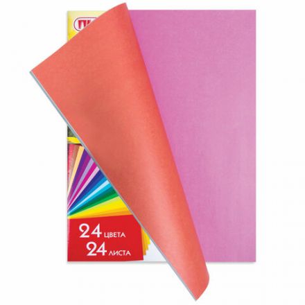 Цветная бумага А4 газетная, 24 листа, 24 цвета, на скобе, ПИФАГОР, 200х283 мм, "Совенок", 128003 Цветная бумага А4 газетная, 24 листа, 24 цвета, на скобе, ПИФАГОР, 200х283 мм, "Совенок", 128003