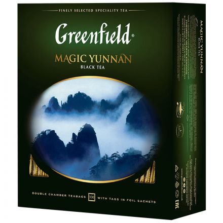 Чай Greenfield "Magic Yunnan", черный, 100 фольг. пакетиков по 2г Чай Greenfield "Magic Yunnan", черный, 100 фольг. пакетиков по 2г