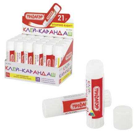 Клей-карандаш ПИФАГОР, 21 г, 227610 Клей-карандаш ПИФАГОР, 21 г, 227610