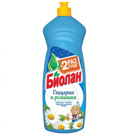 Средство для мытья посуды Биолан "Глицерин и Ромашка", 900мл Средство для мытья посуды Биолан "Глицерин и Ромашка", 900мл