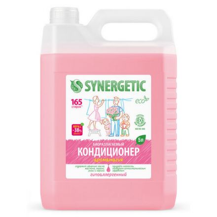 Кондиционер-ополаскиватель для белья 5 л SYNERGETIC "Аромамагия", гипоаллергенный, концентрат, 110500 Кондиционер-ополаскиватель для белья 5 л SYNERGETIC "Аромамагия", гипоаллергенный, концентрат, 110500