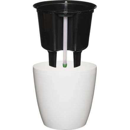 Горшок цветочный с автополивом  КОМФОРТ 12л белый ПИ-33-9ТХ