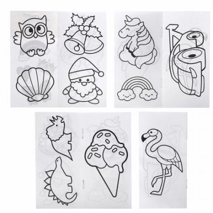 Краски витражные ЮНЛАНДИЯ "НЕОНЧИКИ", 5 цветов светящихся в темноте + 1 черный, 20 мл, шаблоны, 191760