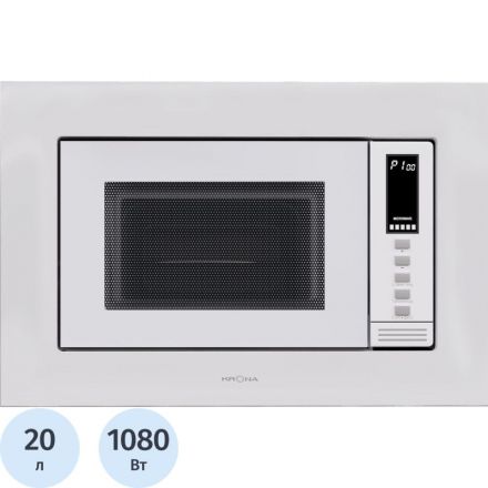 Встраиваемая микроволновая печь KRONA LAUNE 60 WH DOTS K, глуб.30см, белая Встраиваемая микроволновая печь KRONA LAUNE 60 WH DOTS K, глуб.30см, белая