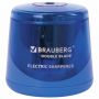Точилка электрическая BRAUBERG DOUBLE BLADE BLUE, двойное лезвие, питание от 2 батареек AA, 229605