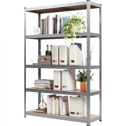 Стеллаж металлический MZ BONUS, 5 полок. цинк, ХДФ. 1800х1200х400