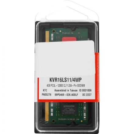 Модуль памяти Kingston DDR3L SO-DIMM 4GB 1600Мгц (KVR16LS11/4WP) Модуль памяти Kingston DDR3L SO-DIMM 4GB 1600Мгц (KVR16LS11/4WP)