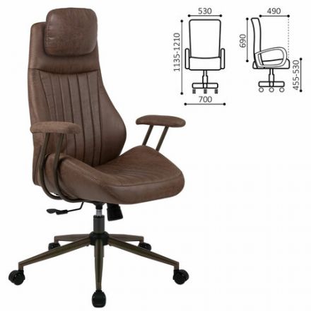 Кресло BRABIX PREMIUM "Arizona EX-573", синхромеханизм, искусственная замша, коричневый, 532944 Кресло BRABIX PREMIUM "Arizona EX-573", синхромеханизм, искусственная замша, коричневый, 532944