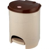 Ведро мусорное с педалью 19л пластиковое, бежевый мрамор Ведро мусорное с педалью 19л пластиковое, бежевый мрамор