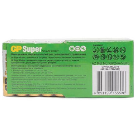 Батарейки КОМПЛЕКТ 40 шт., GP Super G-Tech AAА (LR03, 24А) алкалиновые, мизинчиковые, 24AA21-2CRSWC40